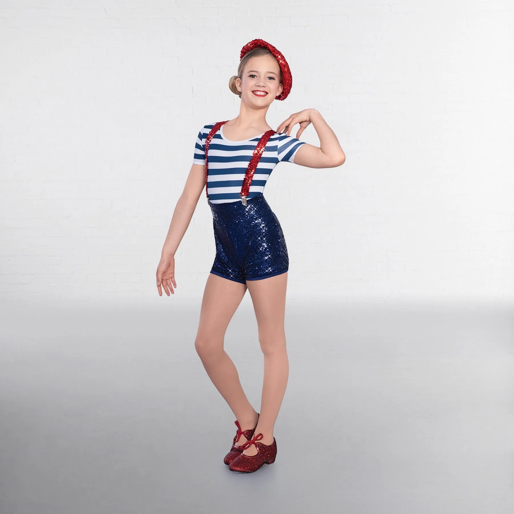 1st Position Combi-Short Rayé et Short Pailleté