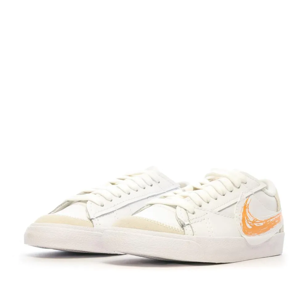Baskets Blanches/Orange Mixte Nike Blazer Low 77 Jumbo