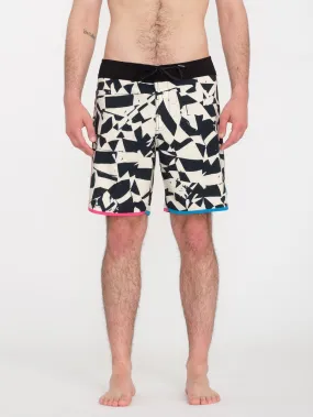 Boardshort Lido Print Scallop Mod 19 - BLACK WHITE