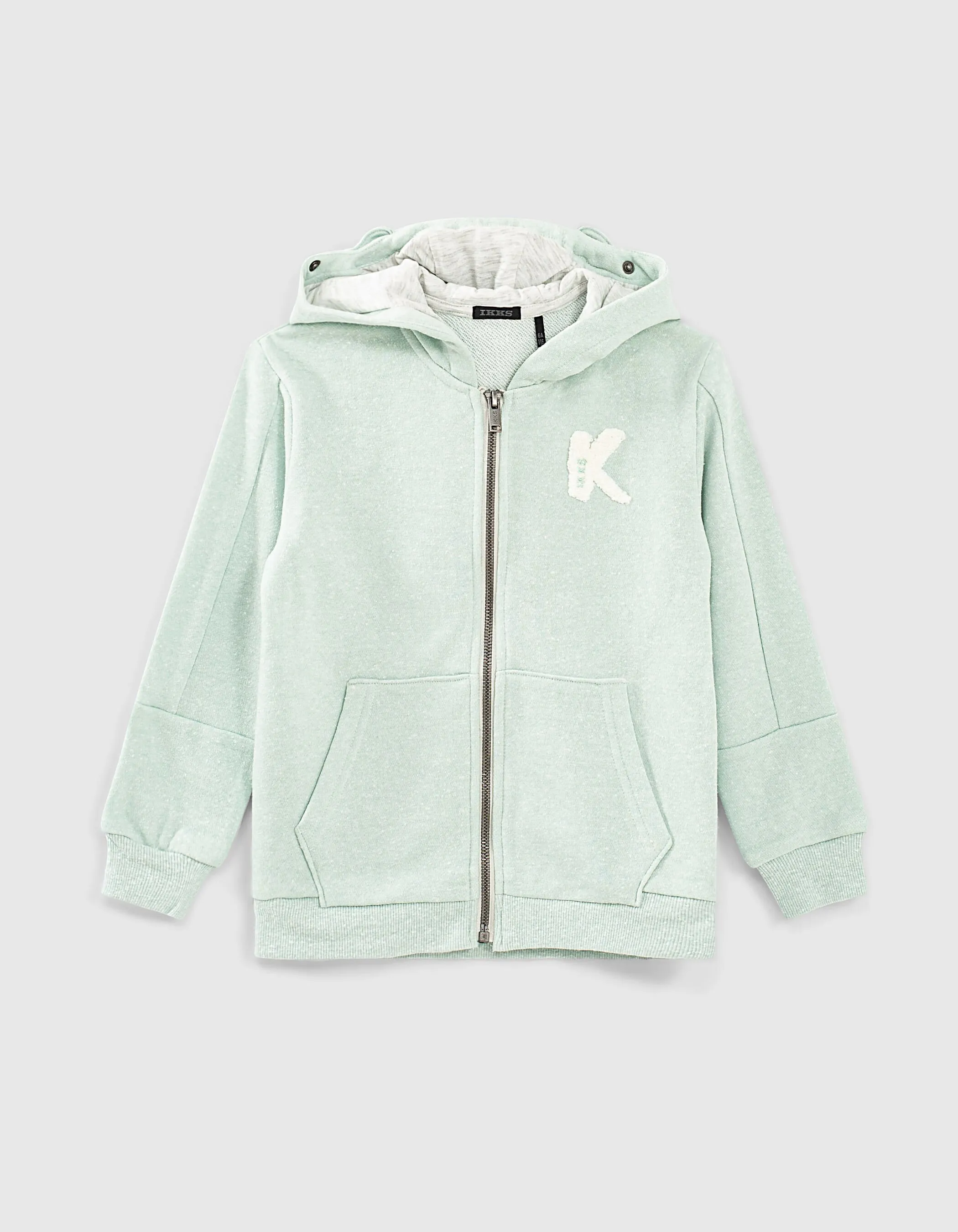 Cardigan aqua à capuche-lunettes garçon