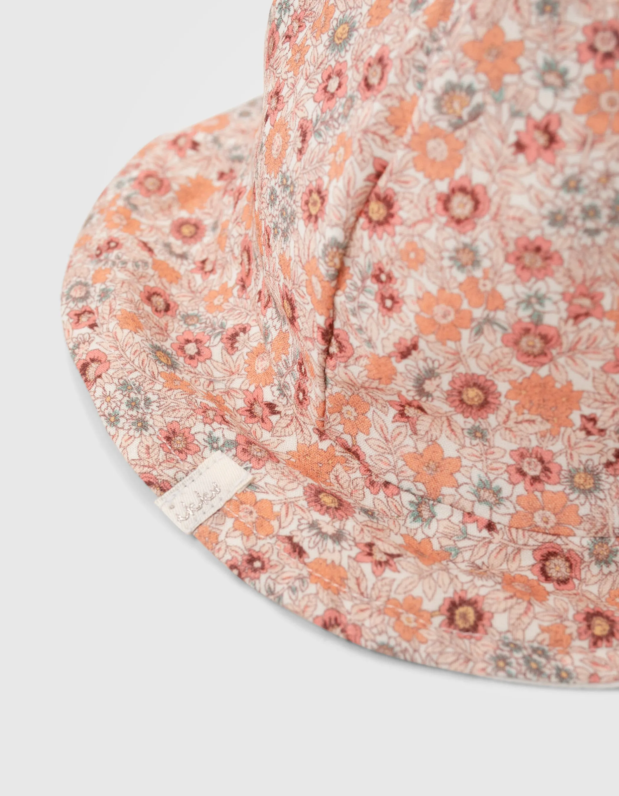 Chapeau pêche imprimé micro fleurs bébé fille