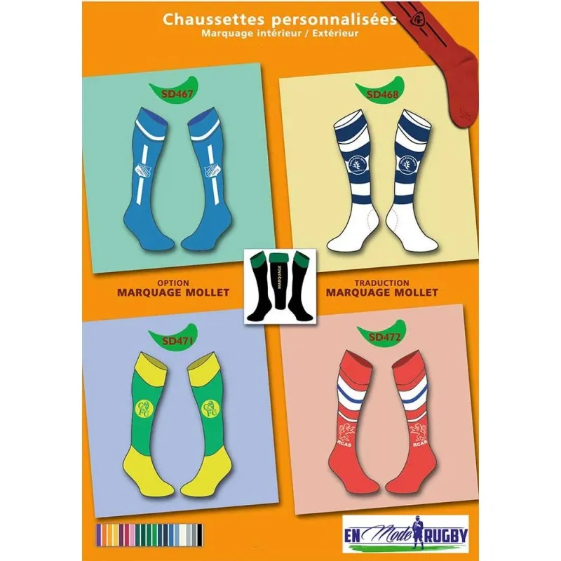 Chaussettes de rugby personnalisables