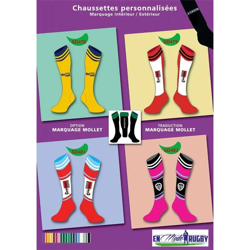 Chaussettes de rugby personnalisables