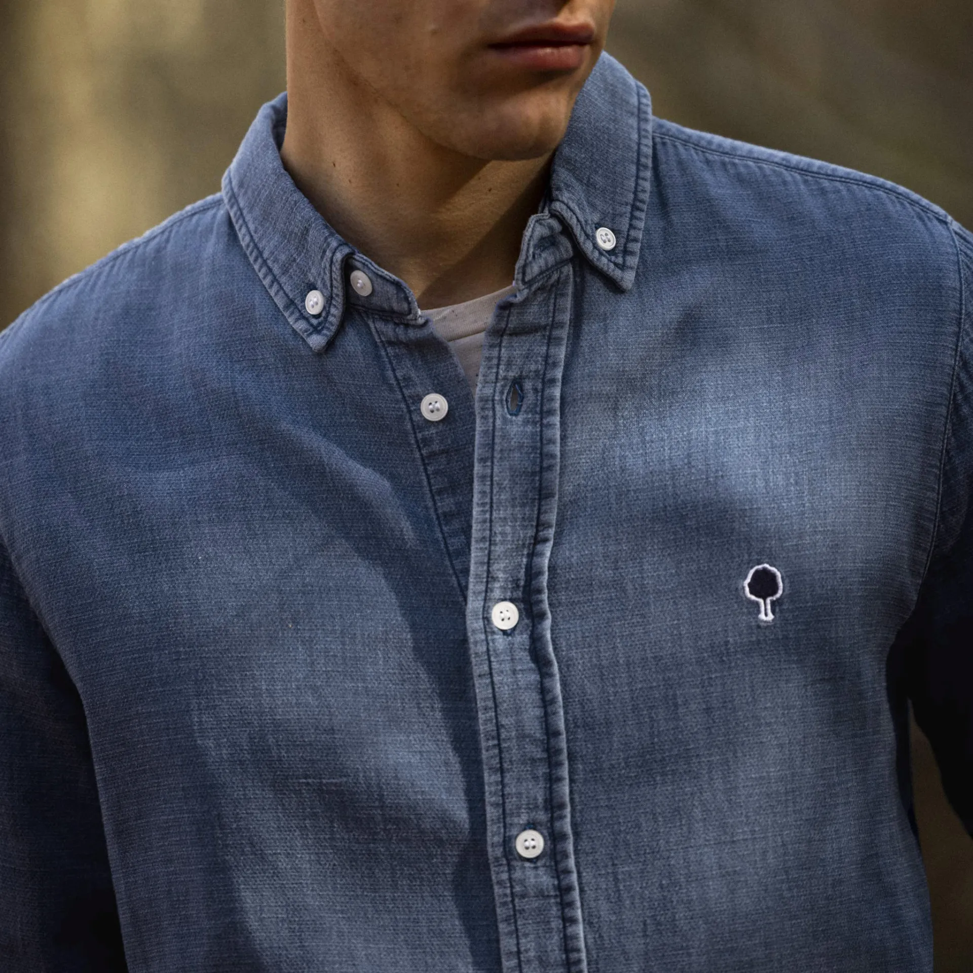 Chemise classique denim en coton - modèle Ivoy - FAGUO