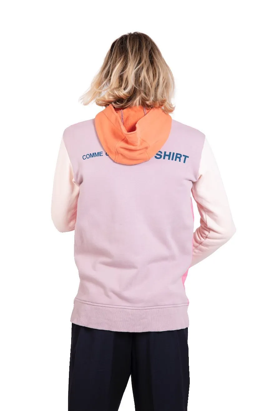 Comme des Garons SHIRT - Sweat hoodie zip multi couleur rose logo CDG SHIRT W28117