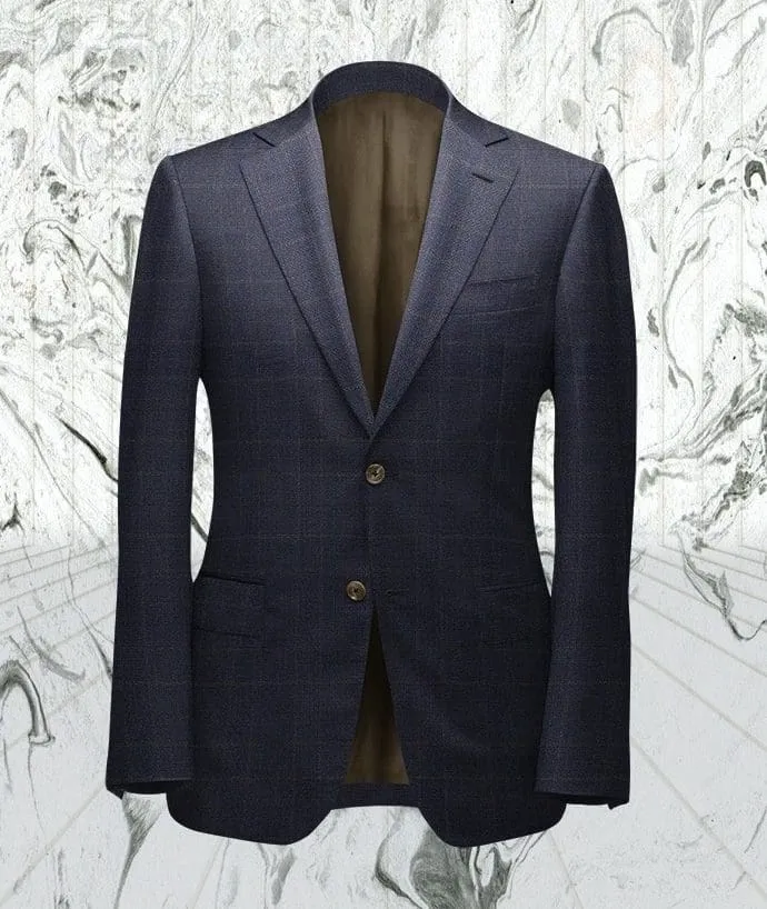 Costume bleu prince de galles marron