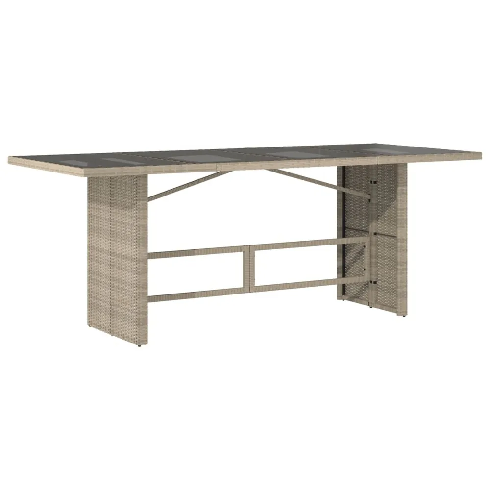 Ensemble à manger de jardin et coussins 9 pcs gris clair rotin