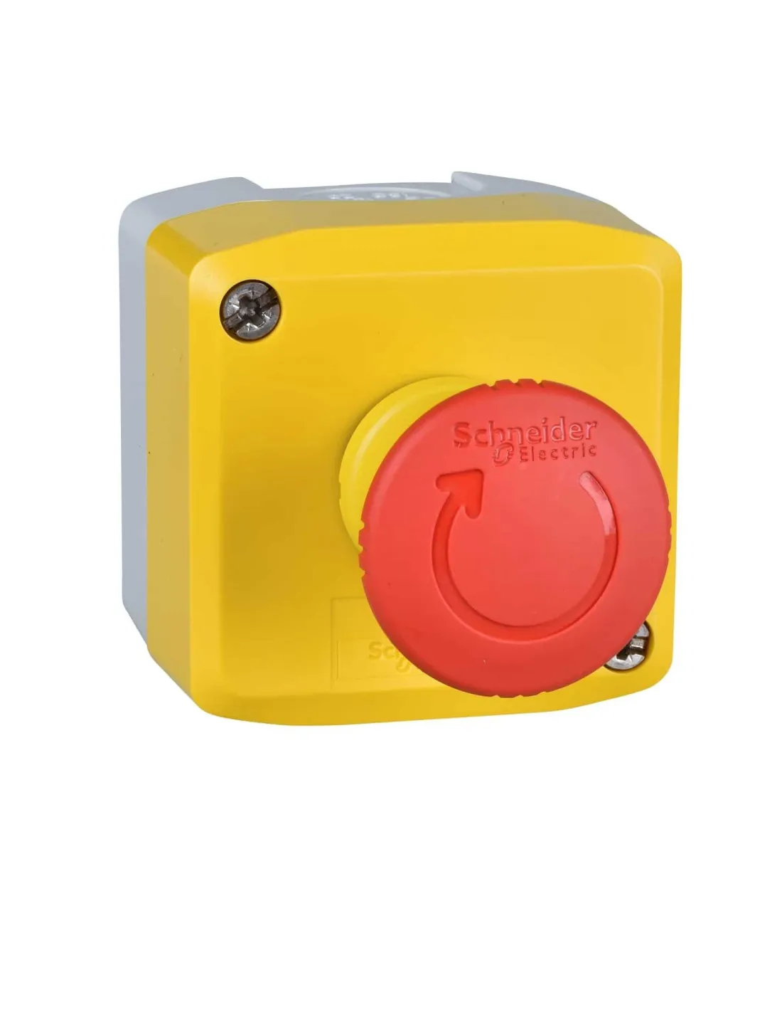 Harmony XAL boite jaune arrêt urgence rouge pousser tourner 1F+1O diam.40 SCHNEIDER XALK178E