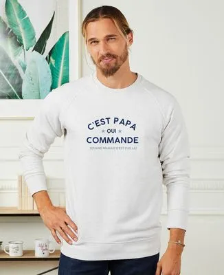 Hoodie homme C'est papa qui commande (quand maman n'est pas là)