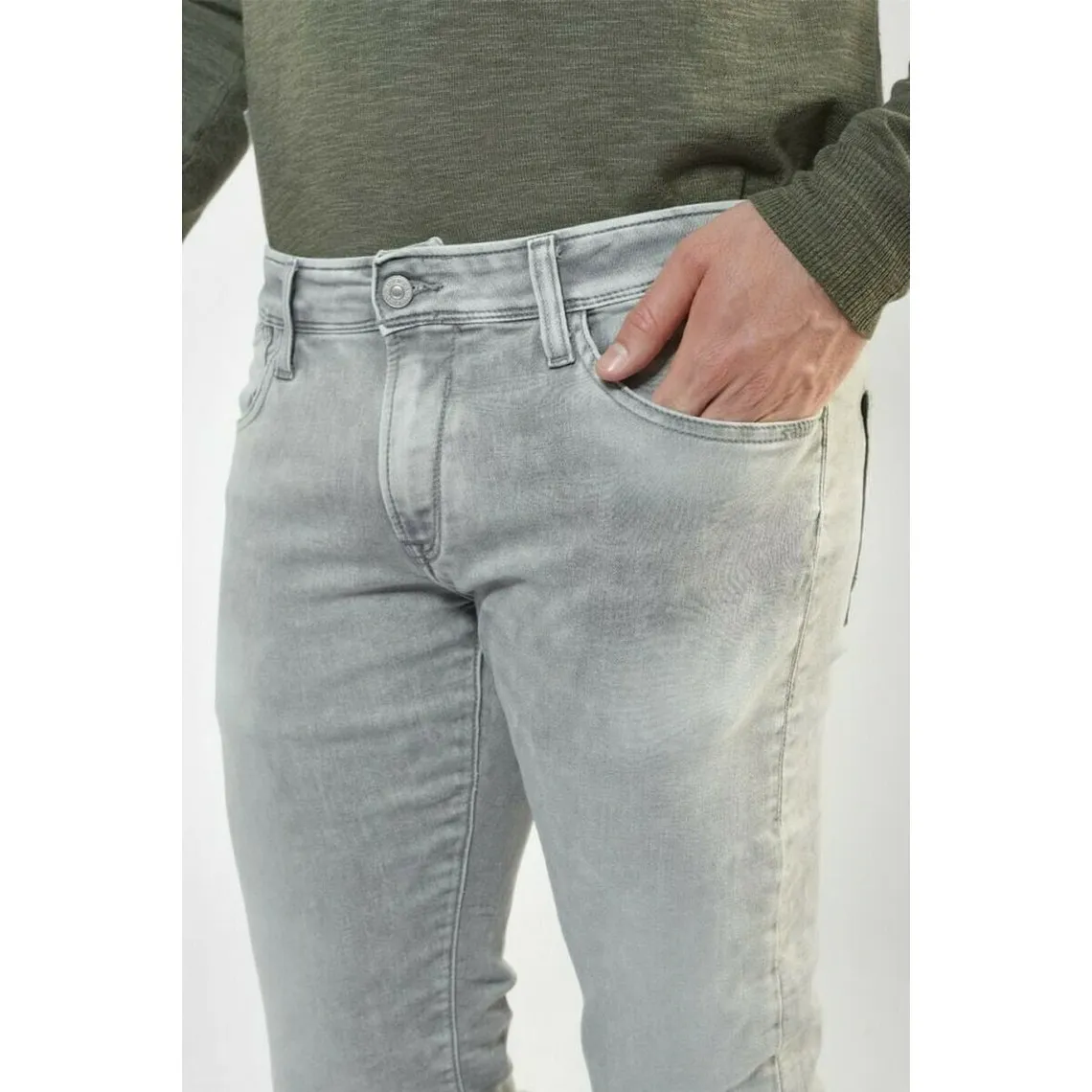 Jeans ajusté BLUE JOGG 700/11, longueur 34 gris en coton | 3 Suisses