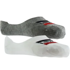 LEVI'S 2 paires d'Invisibles Mixte Coton LOW RISE Gris Blanc
