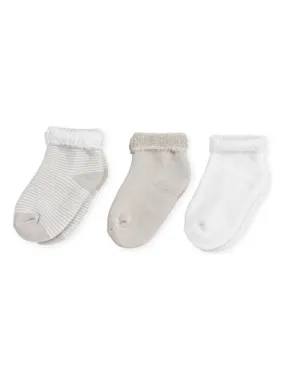 Lot De 3 Paires De Chaussettes Beige Et Blanc (0-3 Mois) - Beige
