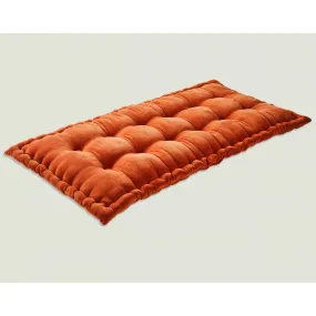 Matelas Futon en velours ras  orange rouille | 3 Suisses