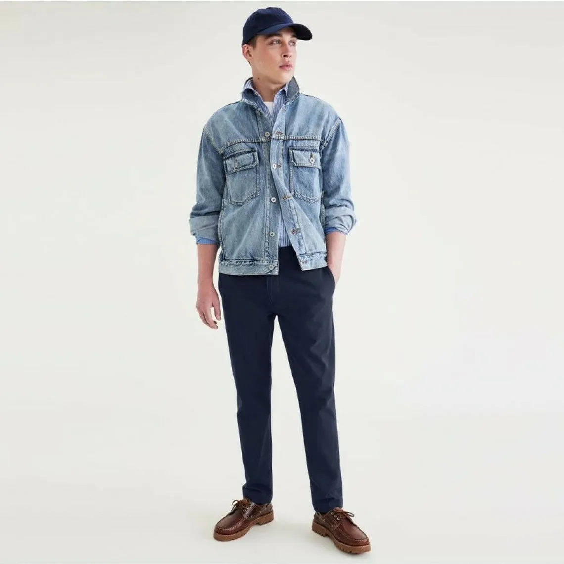 Pantalon chino slim California bleu marine en coton Dockers - Pantalon Homme sur MenCorner