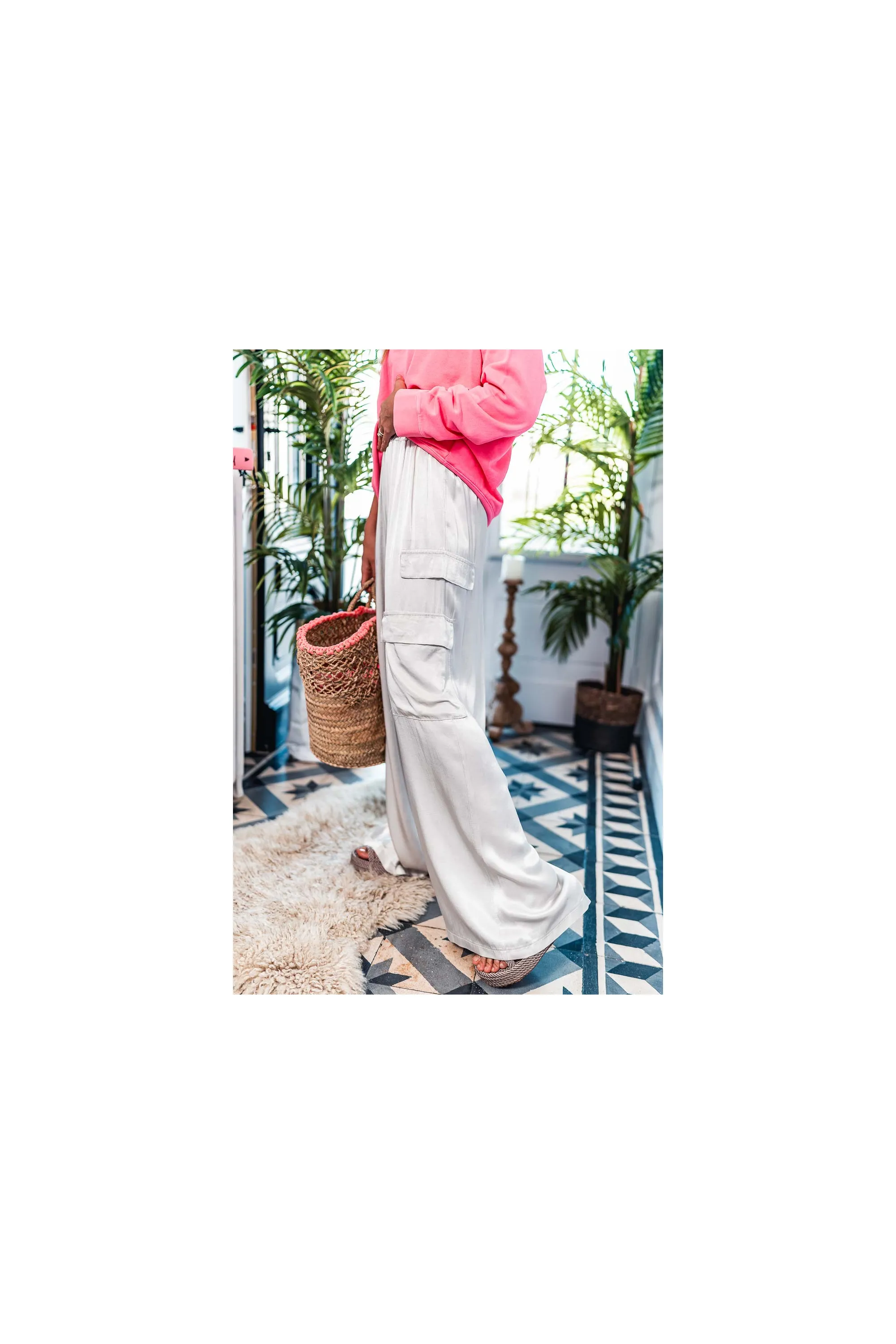 Pantalon fluide Atika beige