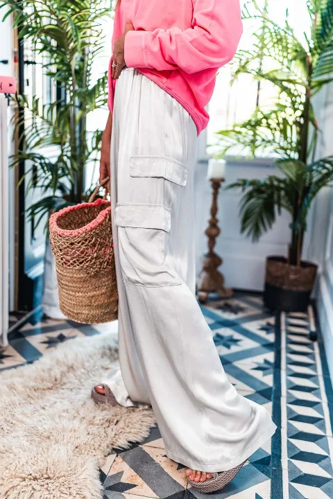 Pantalon fluide Atika beige
