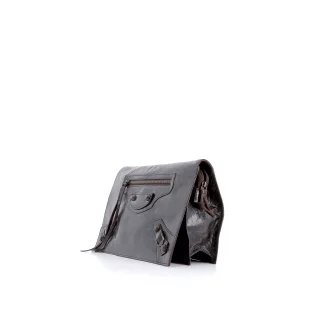 Pochette Balenciaga City Cuir Marron