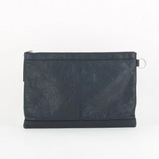 Pochette City Balenciaga Cuir Bleu marine
