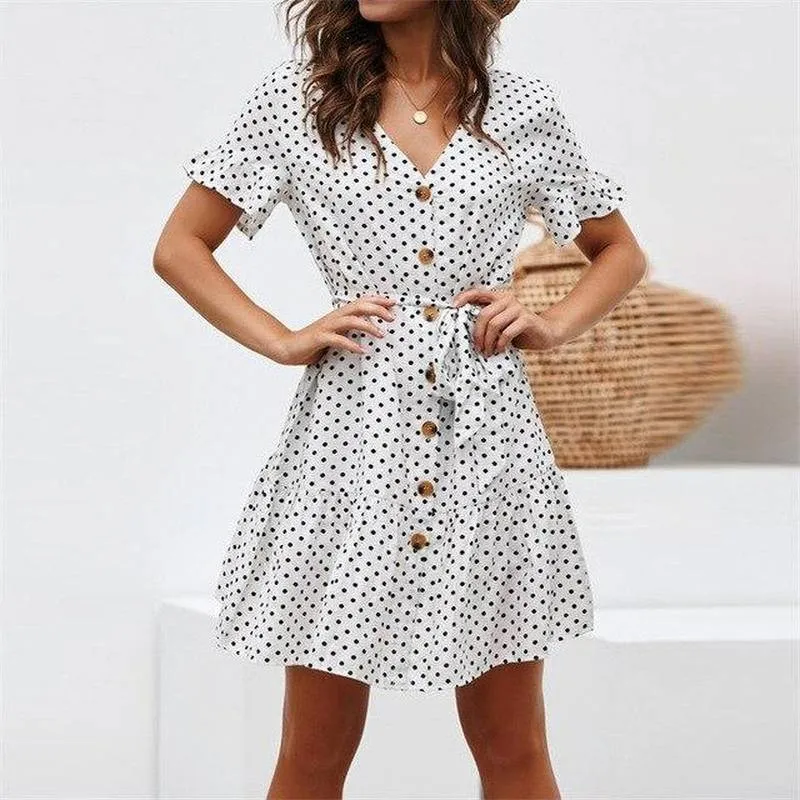 Robe A Pois Courte Vestes De Soiree En Mousseline