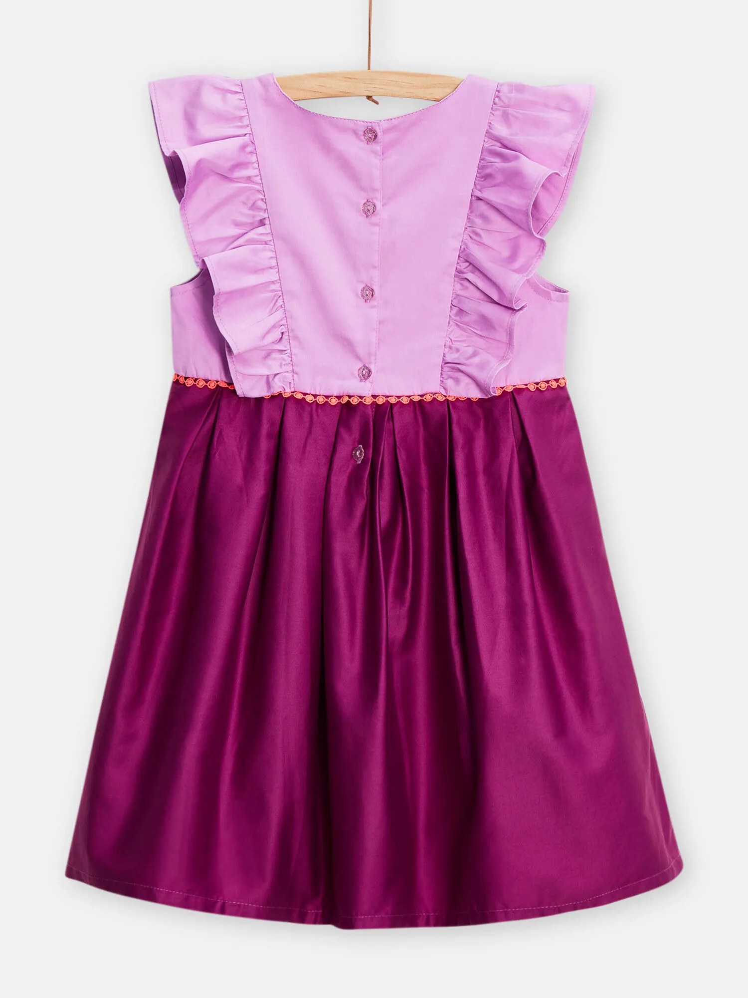 Robe bicolore violette pour fille