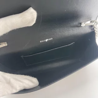 Sac bandoulière Wallet on Chain Balenciaga Cuir Imprimé Léopard