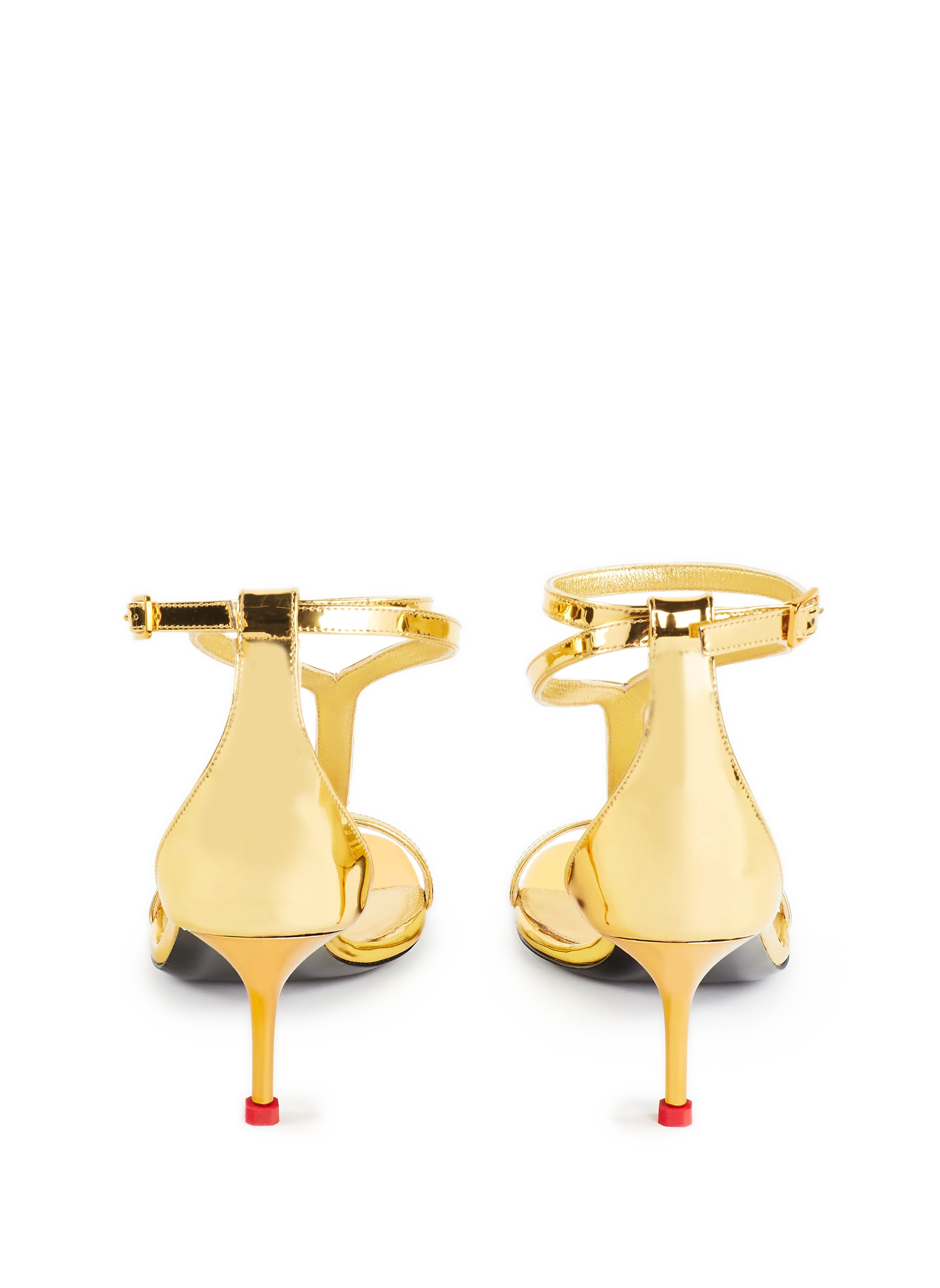 SANDALES à TALON MéTALLISé EN CUIR - ALEXANDER MCQUEEN pour FEMME | Printemps