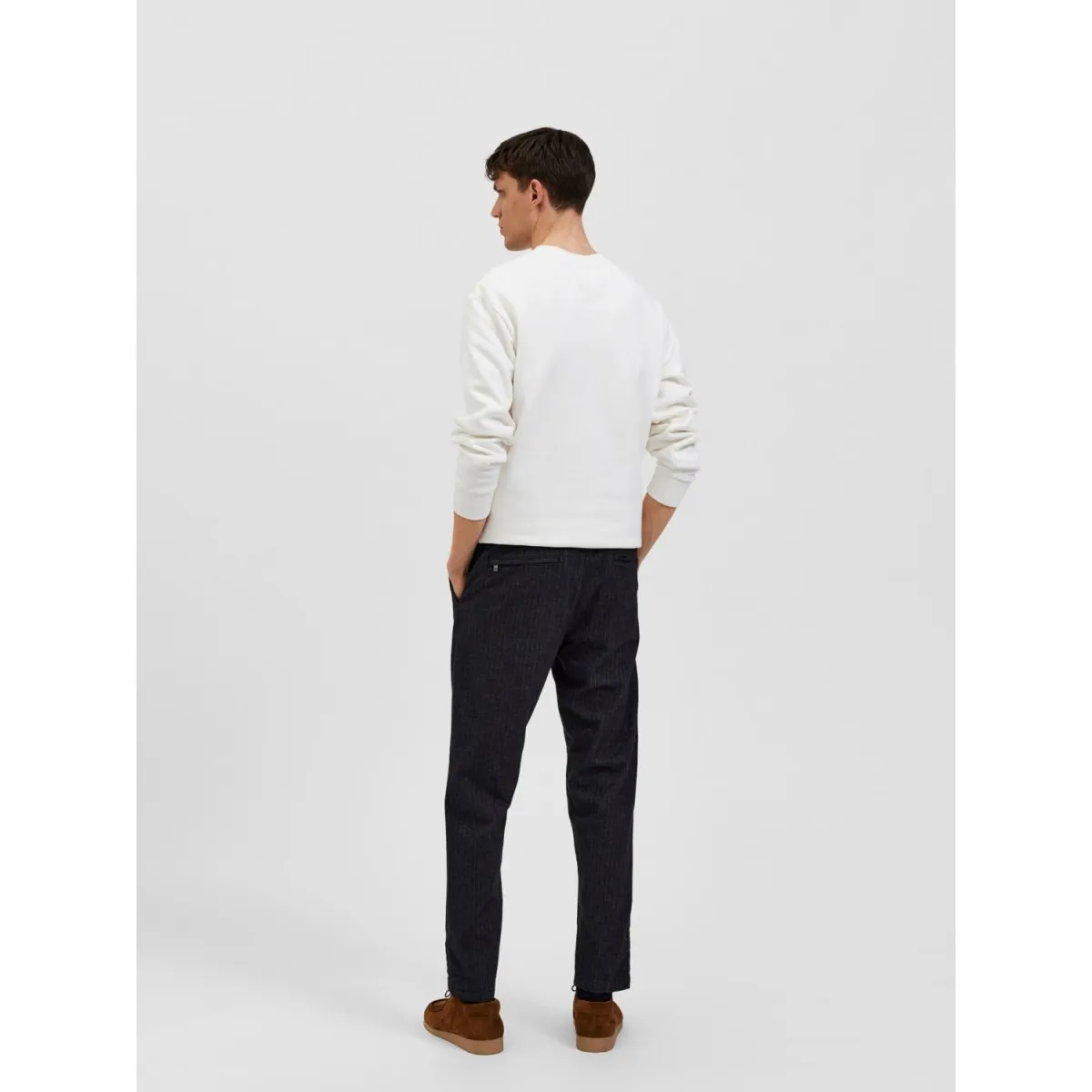 Selected homme - Pantalon gris à rayures
