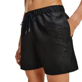 Short de bain mi-long Tommy à logo signature - noir - Tommy Hilfige...