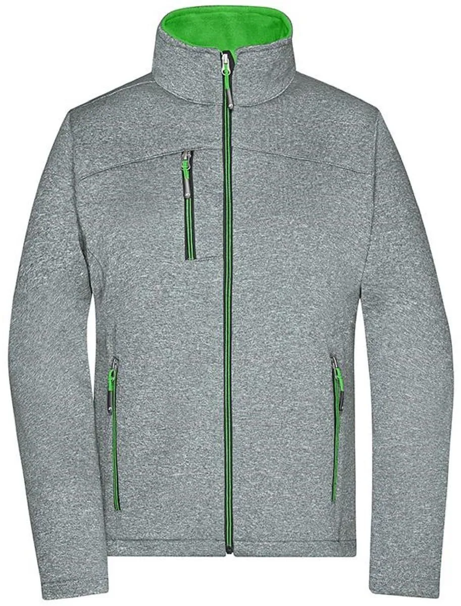 Veste softshell - Femme - JN1147 - gris chiné et vert 