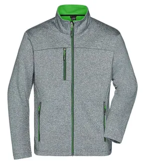 Veste softshell - Homme - JN1148 - gris chiné et vert